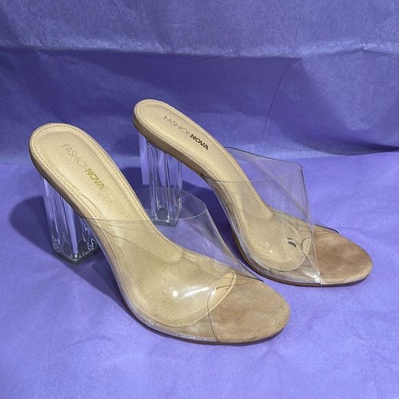 Lucite sandal heels sz10 Good pre- owned condition worn 2x - Picture 1 of 6